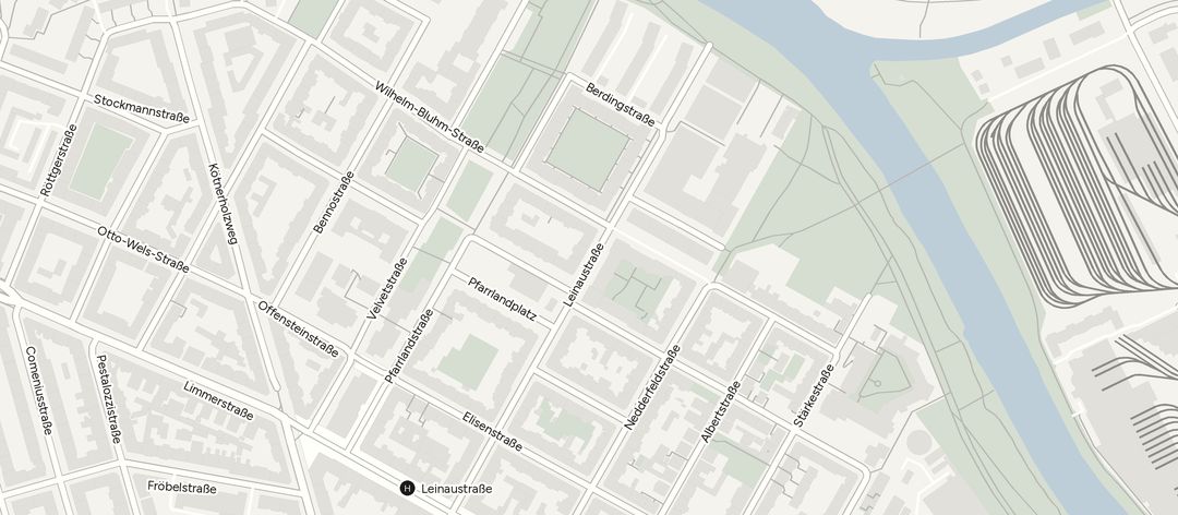 Gezeichnete Karte von Linden-Nord mit dem Café am Lindenblattweg