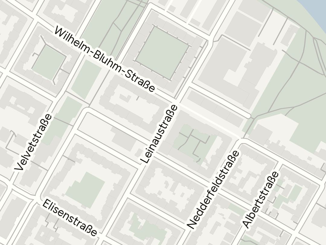 Gezeichnete Karte von Linden-Nord mit dem Café am Lindenblattweg, hochkant